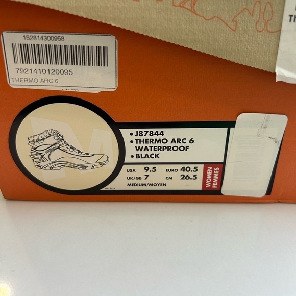 Women's Merrell Thermo Arc 6 Waterproof Black Hiking Boots 9.5 NEW - Picture 4 of 7